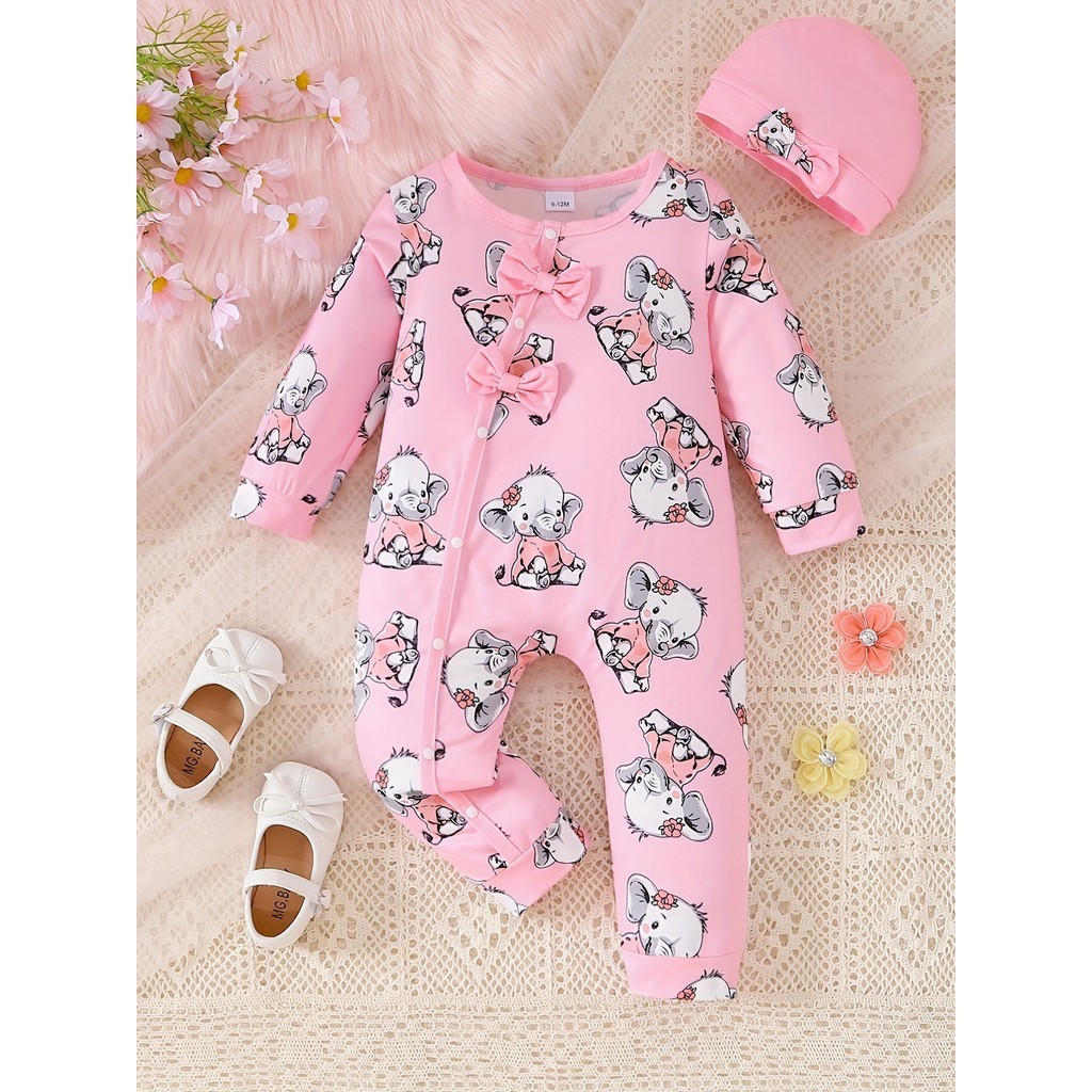 Baby Clothing Elephant - 0-24 miesięcy noworodek dziewczynka 2 szt.