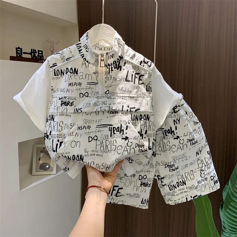 Chłopięcy letni zestaw ubrań 2 – Baby Clothing Drawing recenzja i cena